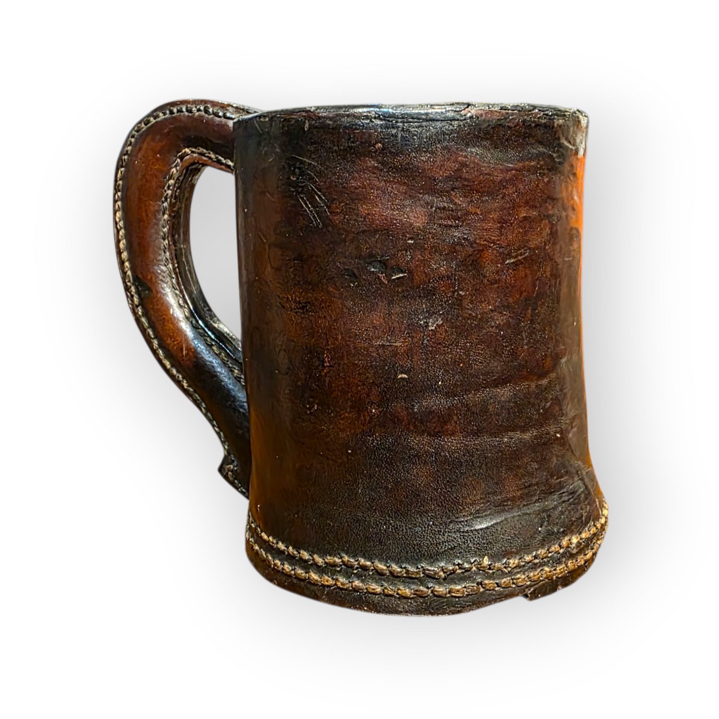 Late 18th-Century English Antique Leather Blackjack Tankard
