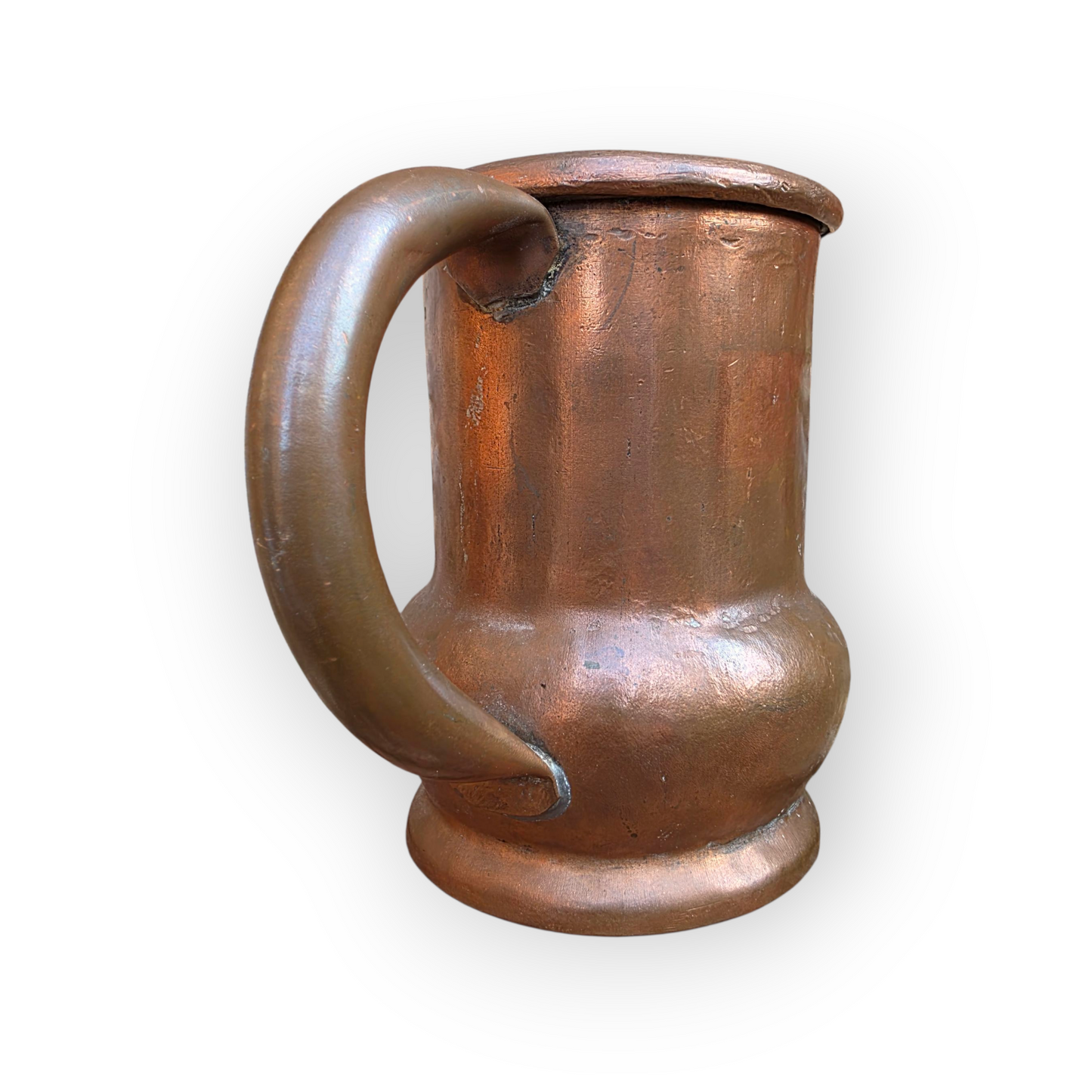 Late 18th-Century Antique Copper Tankard / One Pint Measure