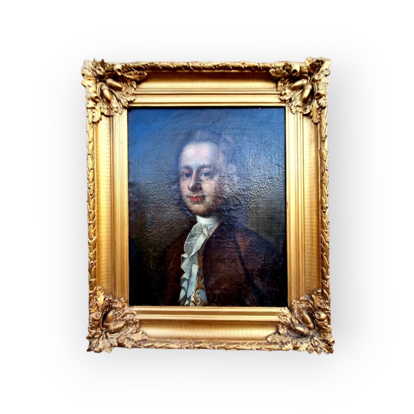 Follower of Hogarth - An 18th Century English School Antique Oil on Canvas Portrait of an Aristocratic Gentleman