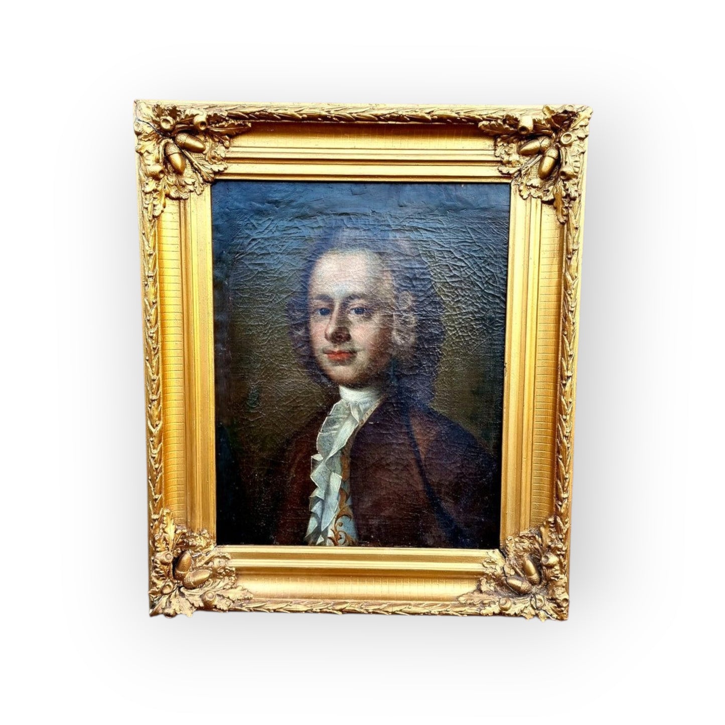 Follower of Hogarth - An 18th Century English School Antique Oil on Canvas Portrait of an Aristocratic Gentleman