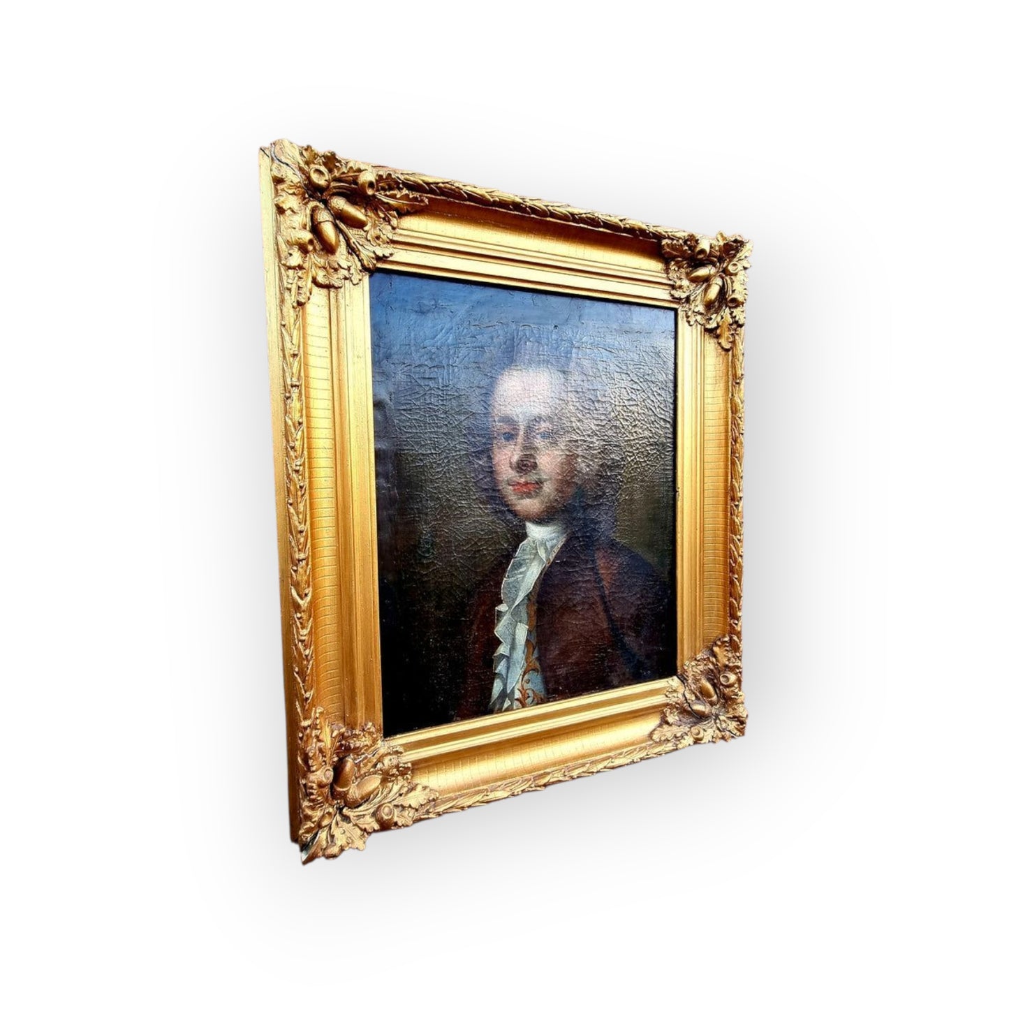 Follower of Hogarth - An 18th Century English School Antique Oil on Canvas Portrait of an Aristocratic Gentleman