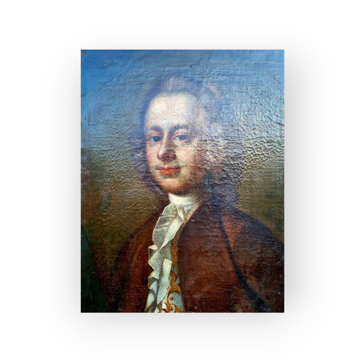 Follower of Hogarth - An 18th Century English School Antique Oil on Canvas Portrait of an Aristocratic Gentleman