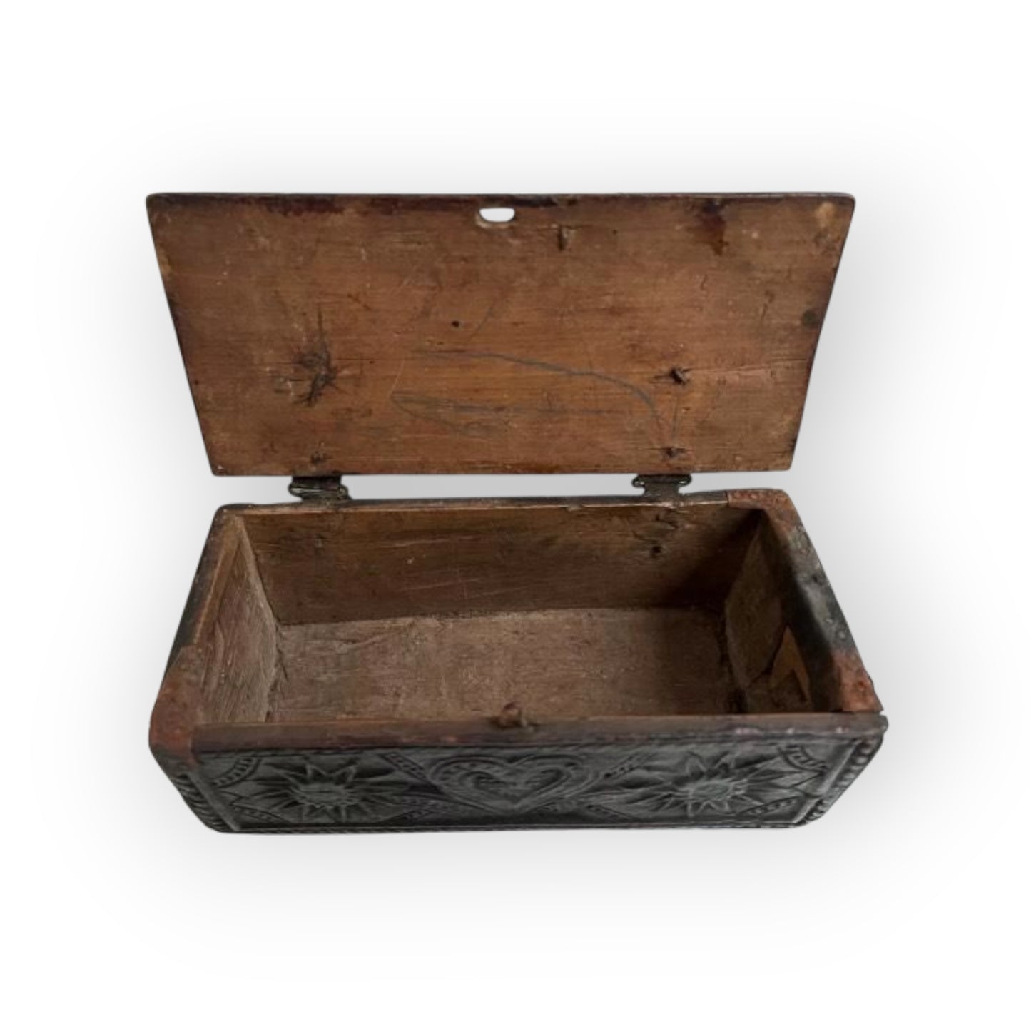 Diminutive Early 17th Century Antique Treen Table Top Box – Vernacular Form | Love Token