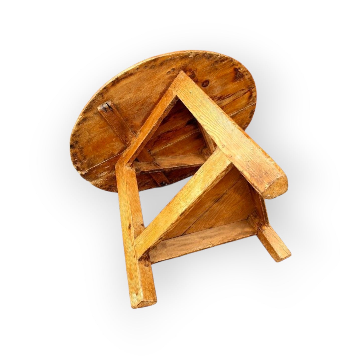 Late 18th Century Welsh Pine Cricket Table – Ovoid Top – Vernacular Charm