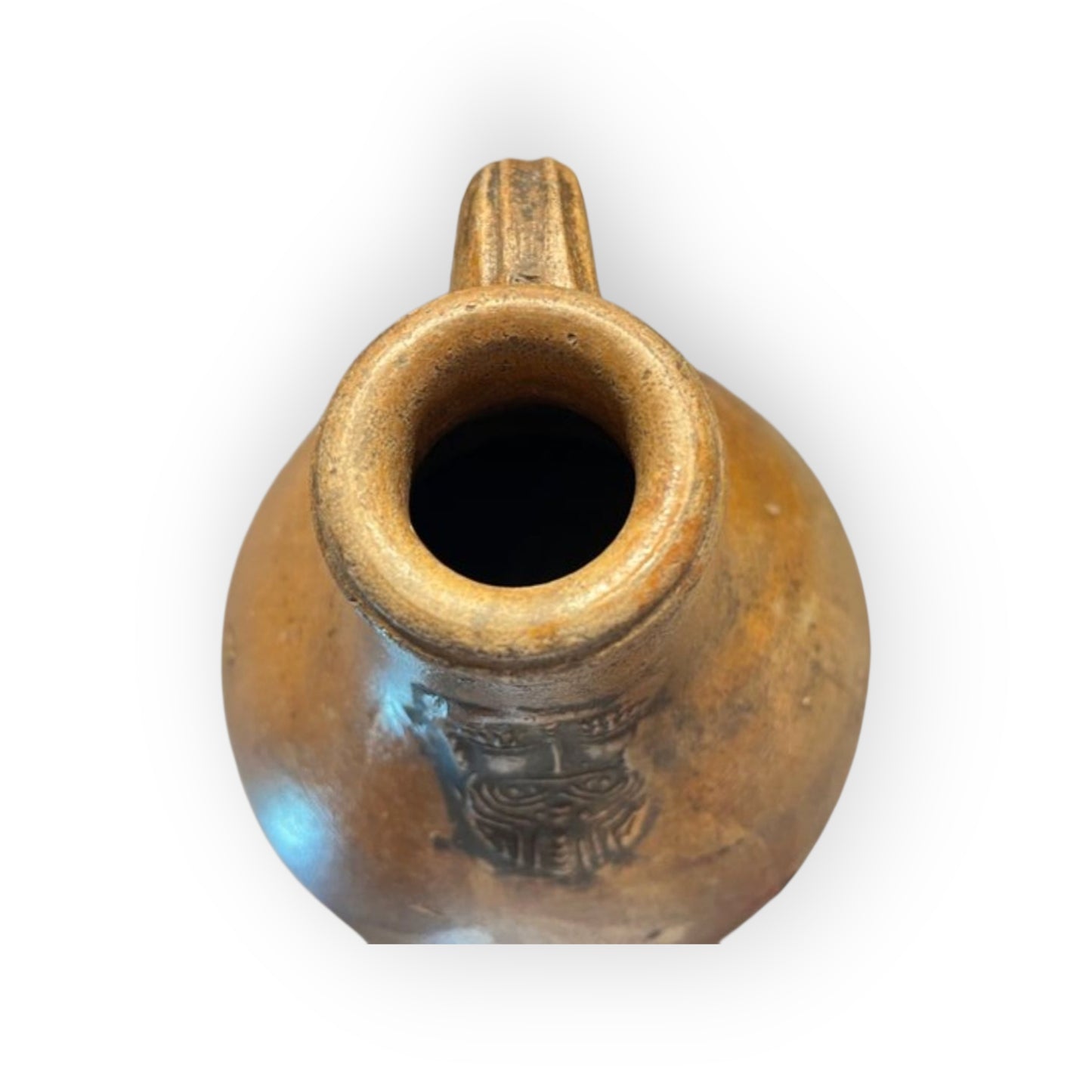Large Mid-17th-Century German Antique Bellarmine Bartmann Stoneware Jug With Love Heart Medallion | Rhineland