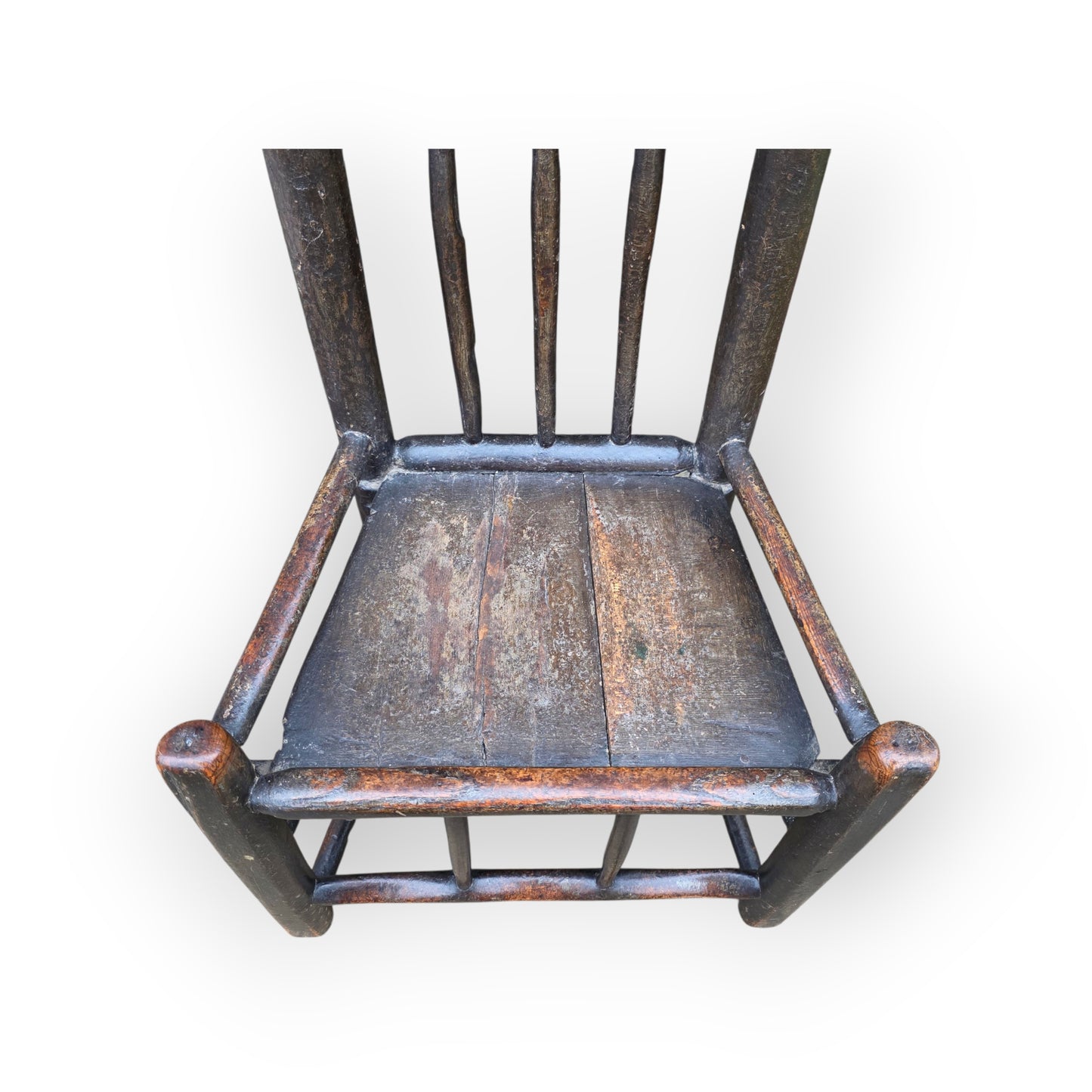 Primitive Early 18th-Century English Antique Childs Turners Chair Circa 1700