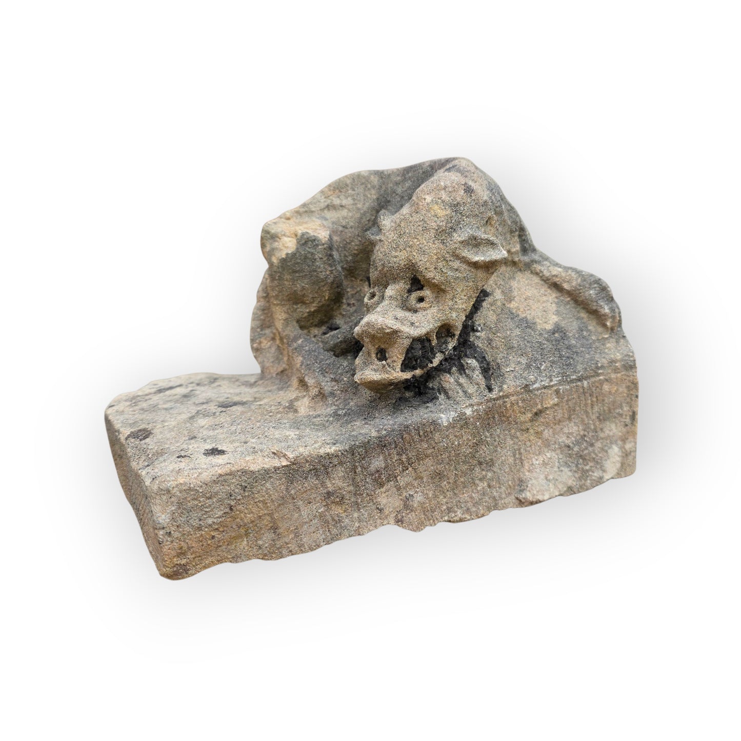 Medieval Period - 15th Century English Antique Carved Stone Grotesque