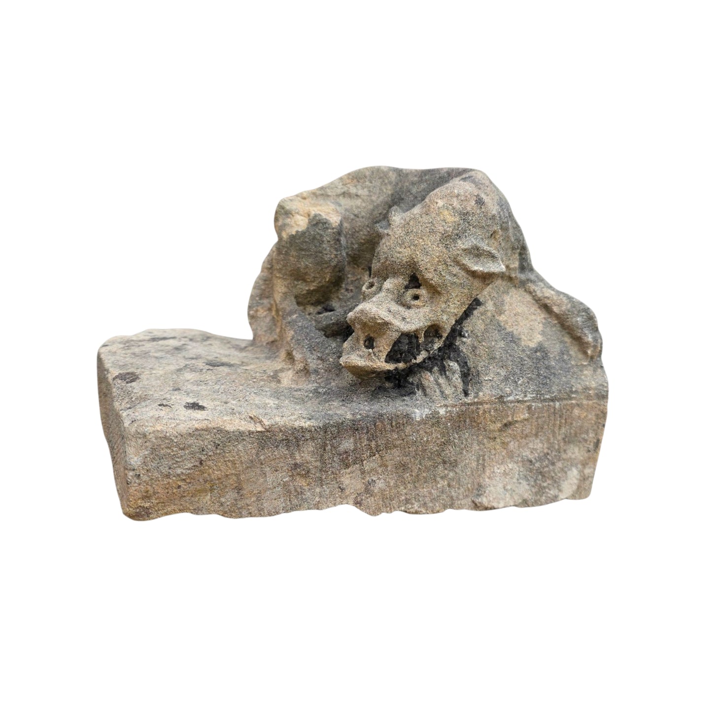 Medieval Period - 15th Century English Antique Carved Stone Grotesque