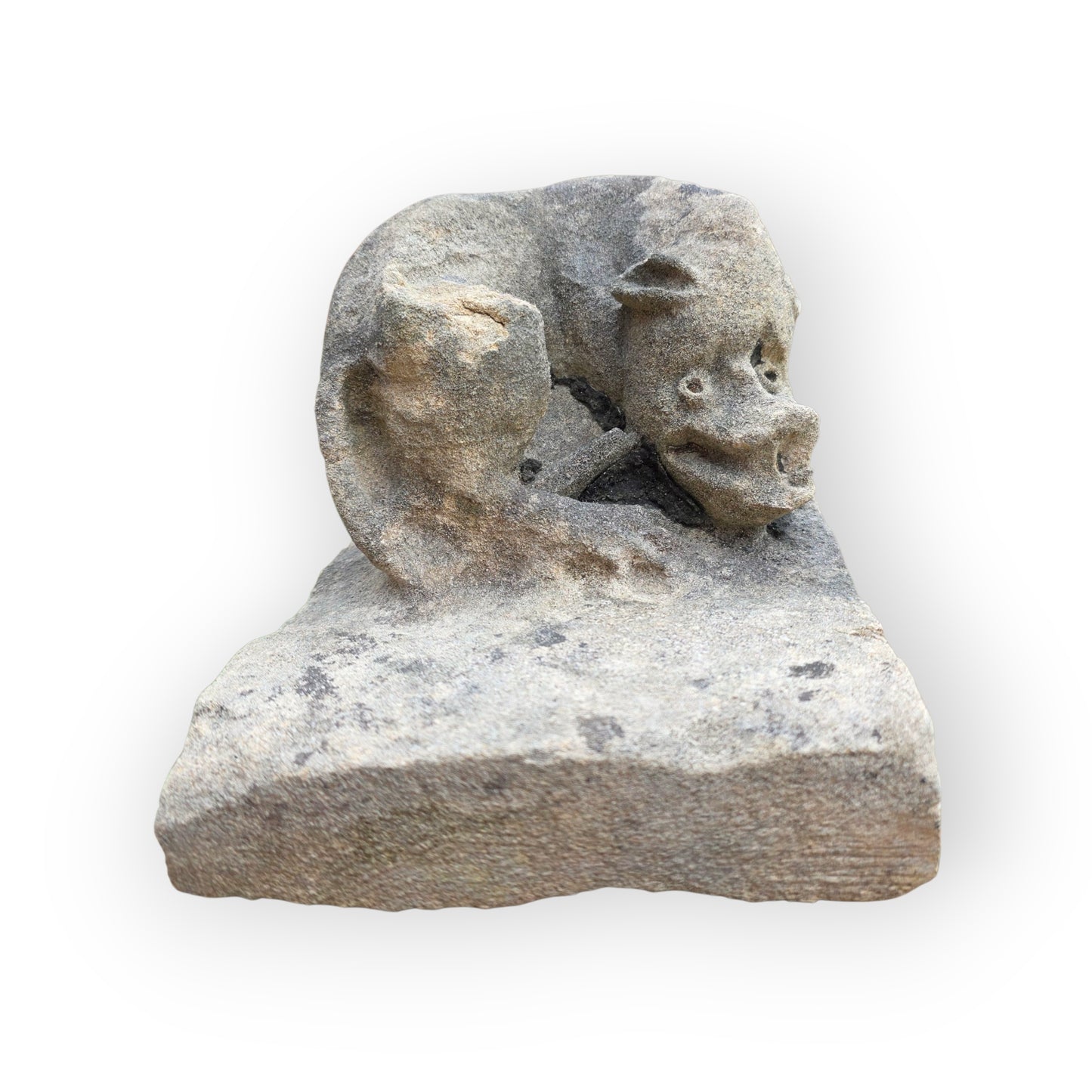 Medieval Period - 15th Century English Antique Carved Stone Grotesque