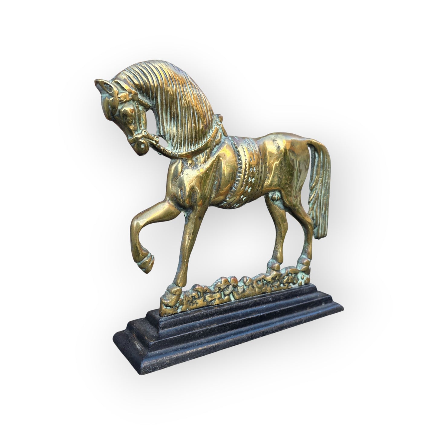 19th Century English Antique Brass Horse – Antique Decorative Sculpture - Fireplace Overmantel Decoration