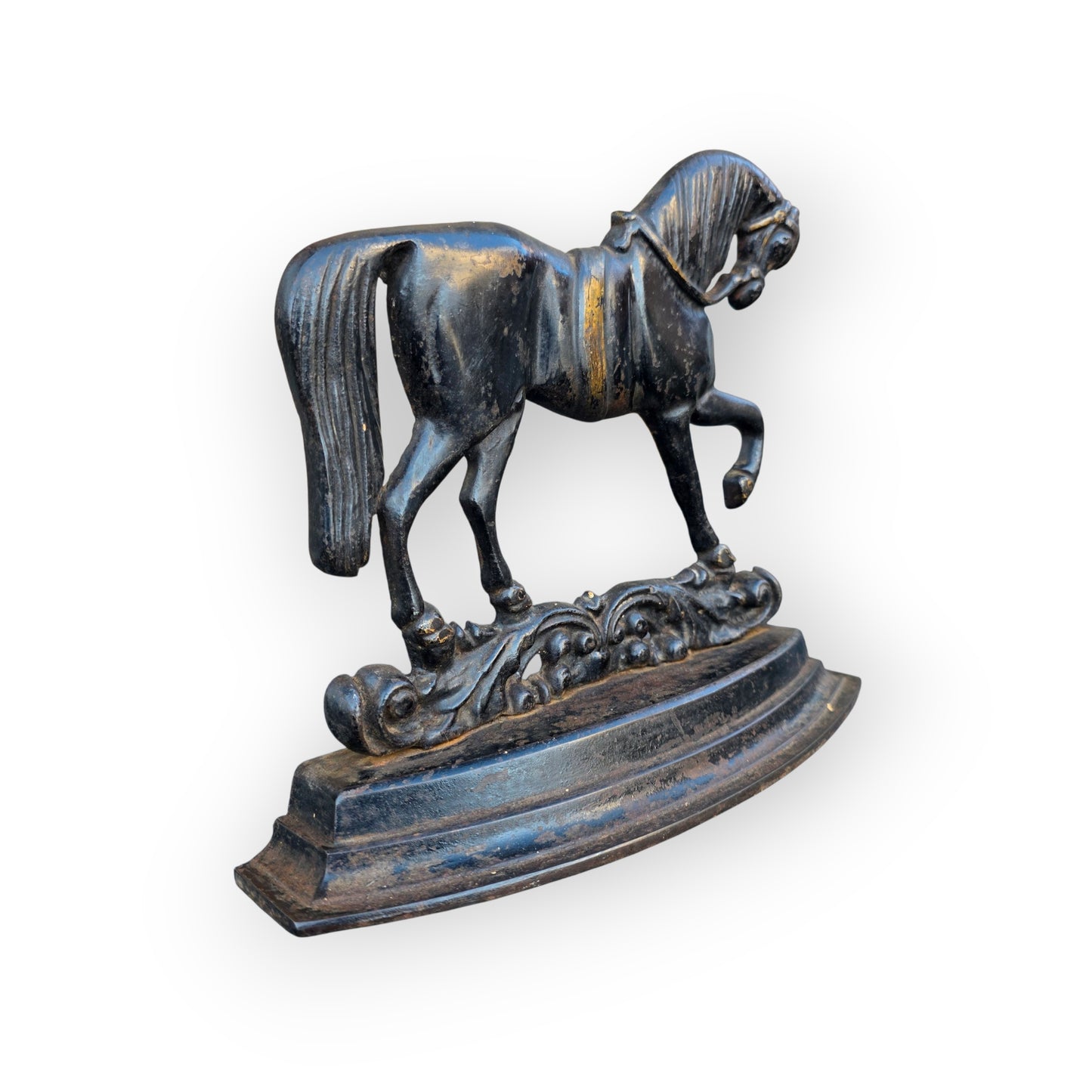 Large 19th Century English Antique Cast Iron Horse - Equestrian Overmantel Decoration