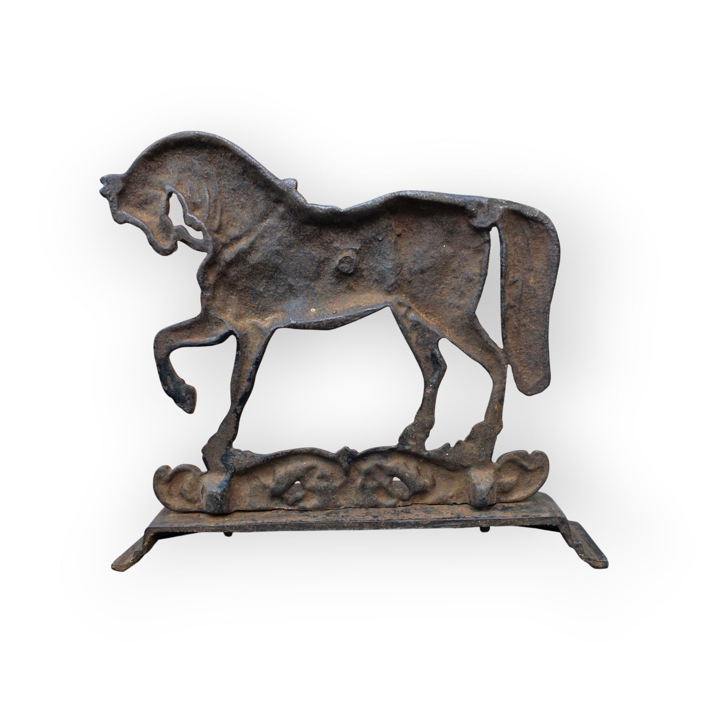 Large 19th Century English Antique Cast Iron Horse - Equestrian Overmantel Decoration