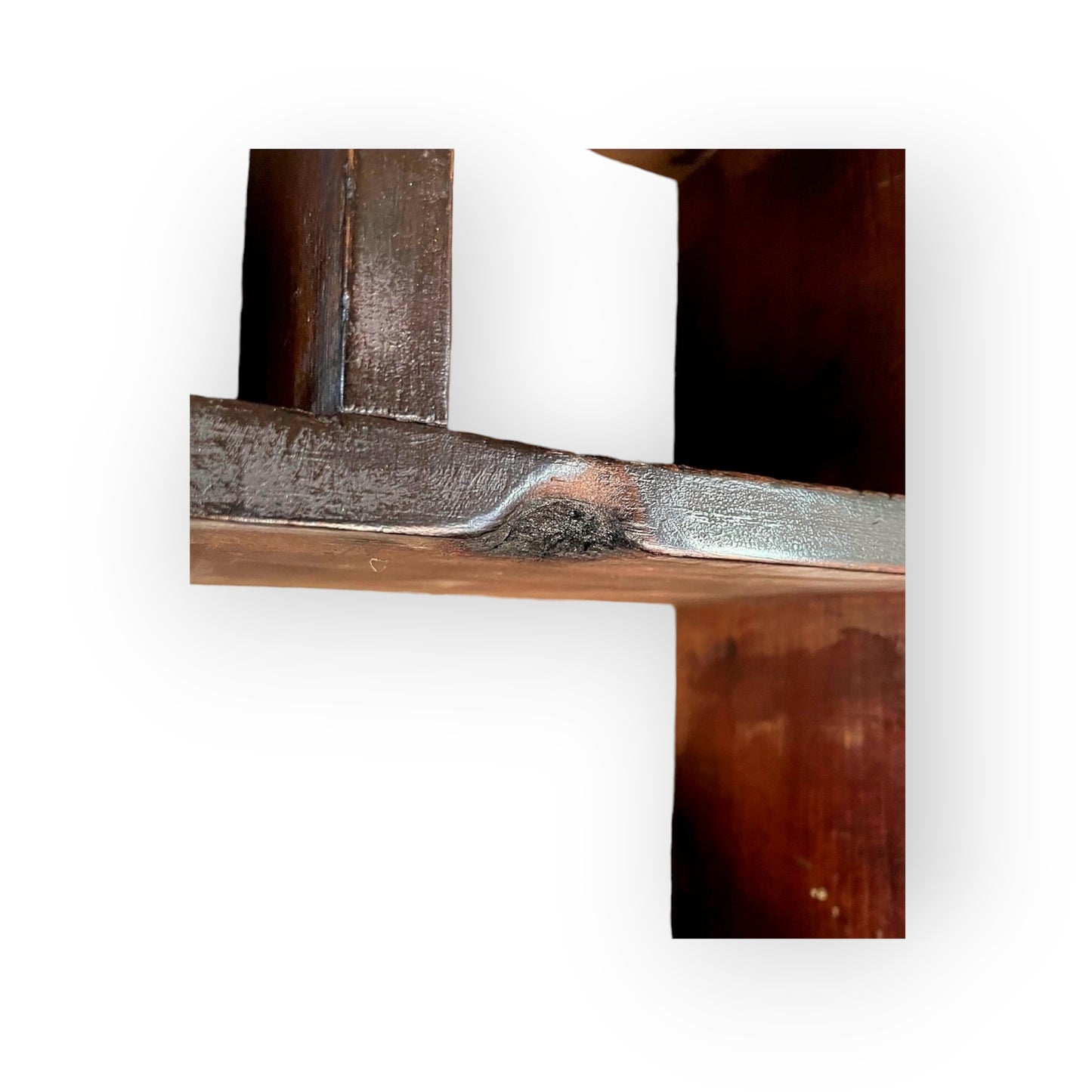 George III Period, Early 19th Century English Antique Pine Wall Rack With Pigeon Holes - In Original Painted Finish