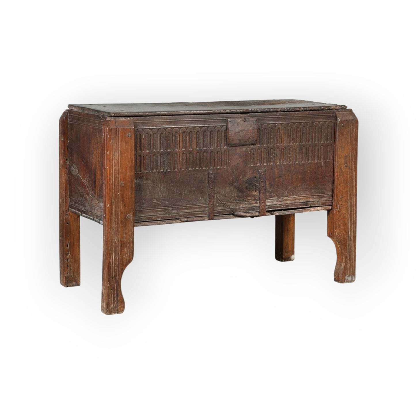 16th Century English Antique Oak Boarded Chest / Coffer