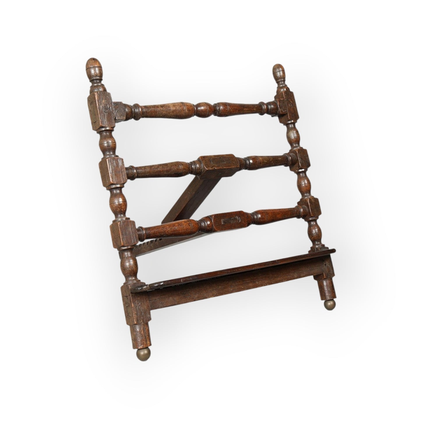 Rare 17th-Century English Antique Turned Oak Book Rest / Book Stand