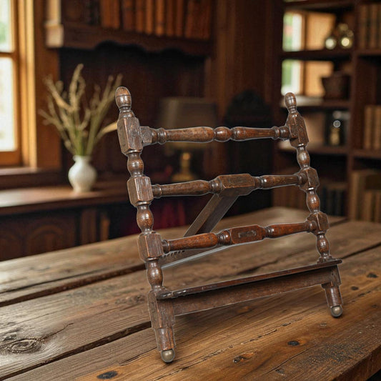 Rare 17th-Century English Antique Turned Oak Book Rest / Book Stand