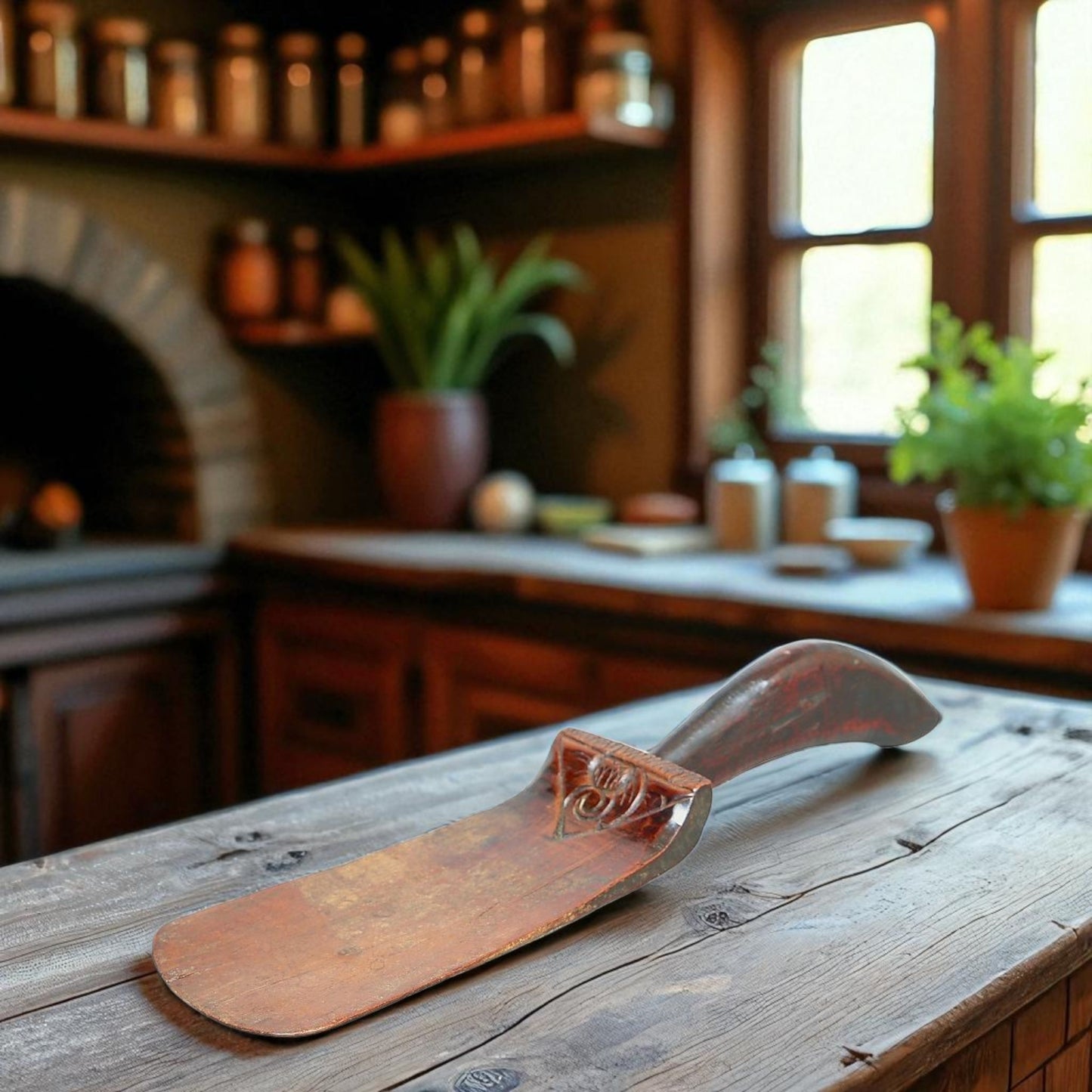 An 18th-Century English Antique Treen Baker's Peel Of Rare Form