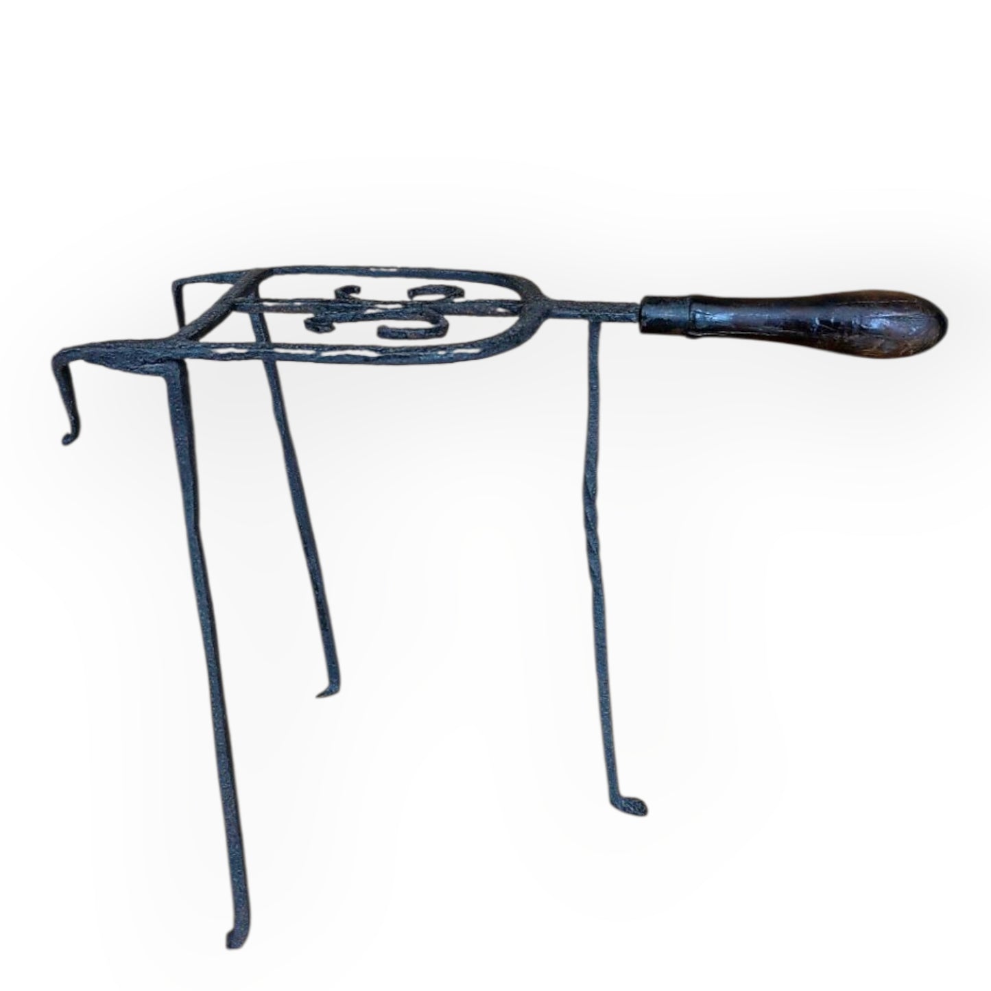 Early 18th Century English Antique Iron Blacksmith-Made Down Hearth / Fireside Trivet