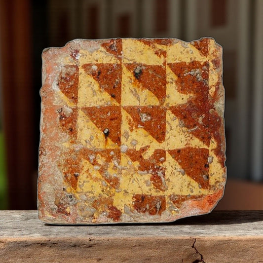 14th Century / Medieval Period English Antique Encaustic Floor Tile, 1 Of 3