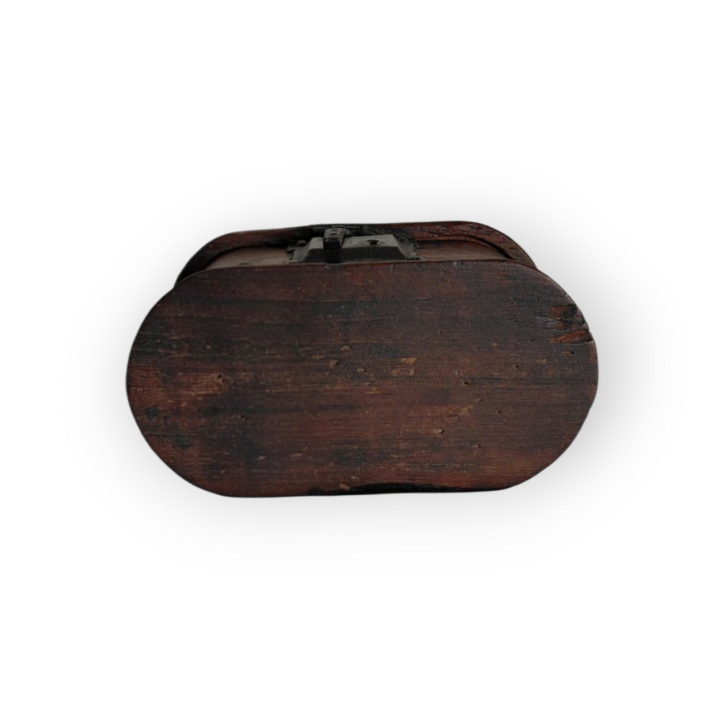 Early 17th‑Century Antique Bentwood Box with Original Iron Mounts & Carry Handle