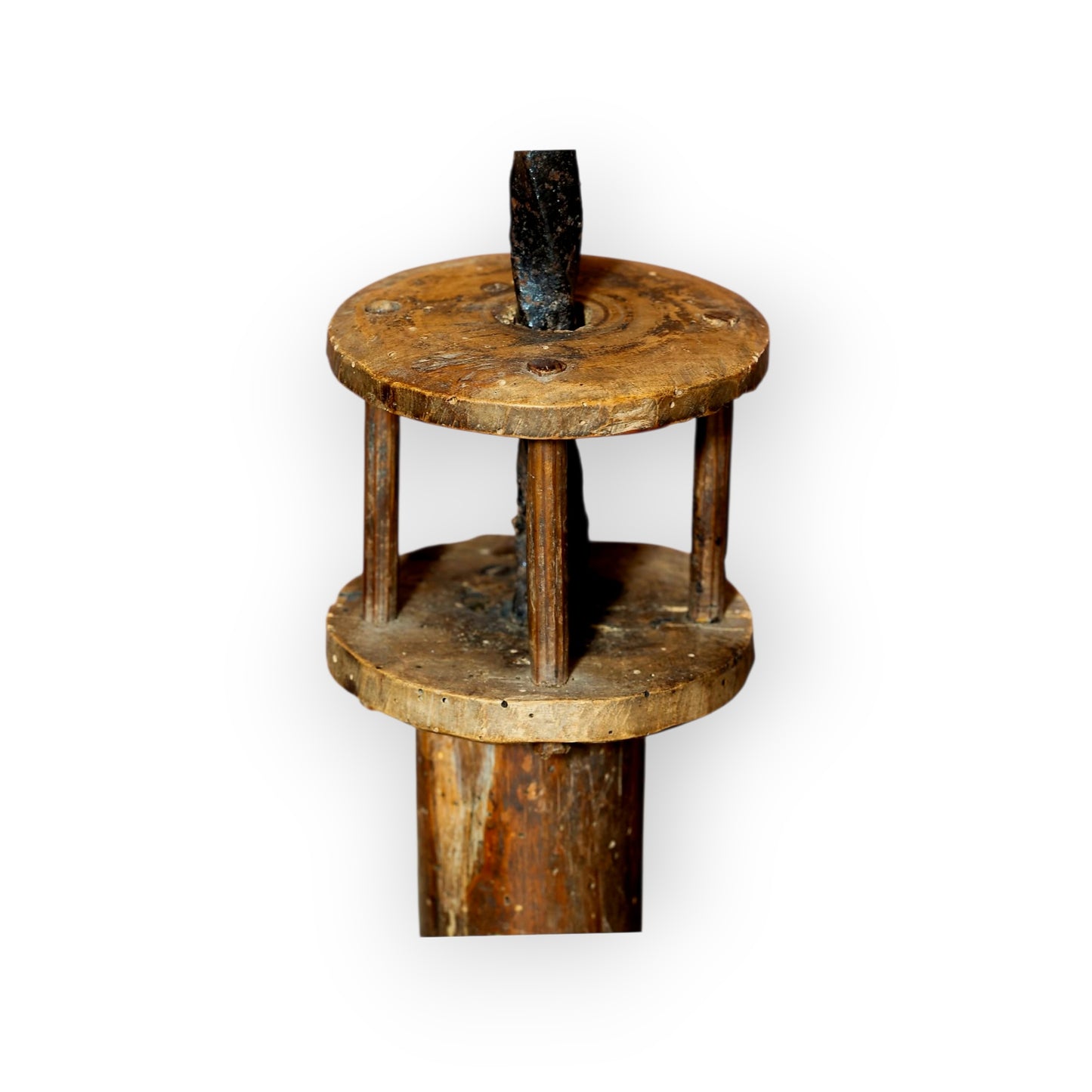 Primitive Late 18th-Century Irish Antique Corner Standard Rushlight, circa 1800