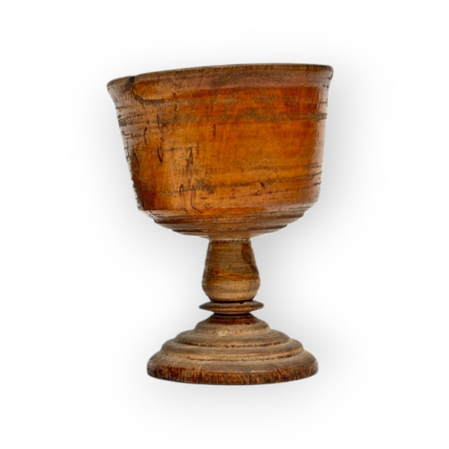 Diminutive Late 17th-Century English Antique Treen Turned Wooden Goblet