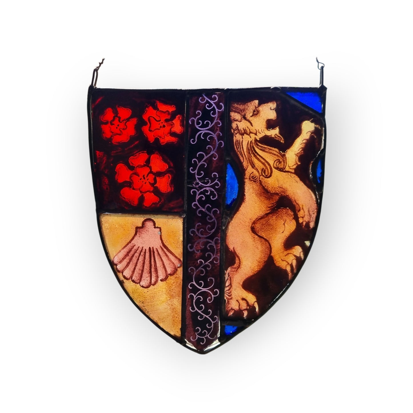 16th-Century Antique Stained Glass Panel In The Form Of An Armorial Shield 1 Of 2