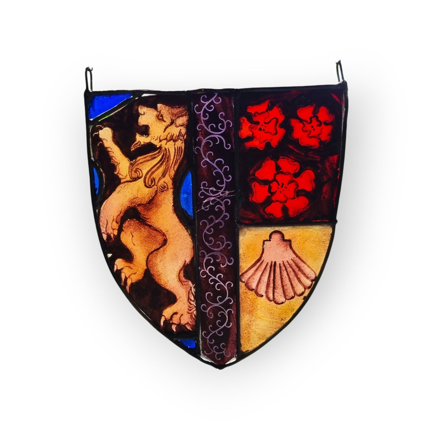 16th-Century Antique Stained Glass Panel In The Form Of An Armorial Shield 1 Of 2