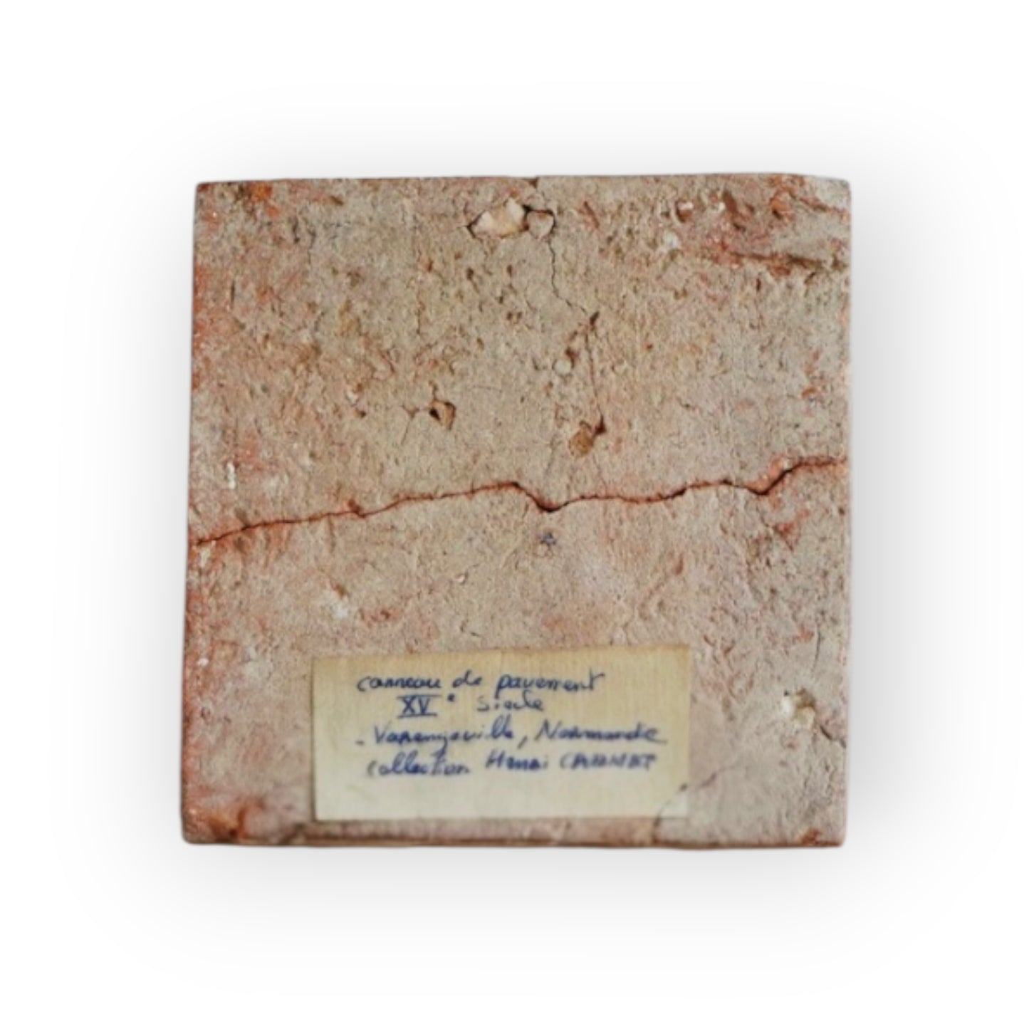 A Rare 15th Century French Antique Encaustic Floor Tile (Carreau de Pavement), Varengeville, Normandy — Ex-Collection of Henri Carnet