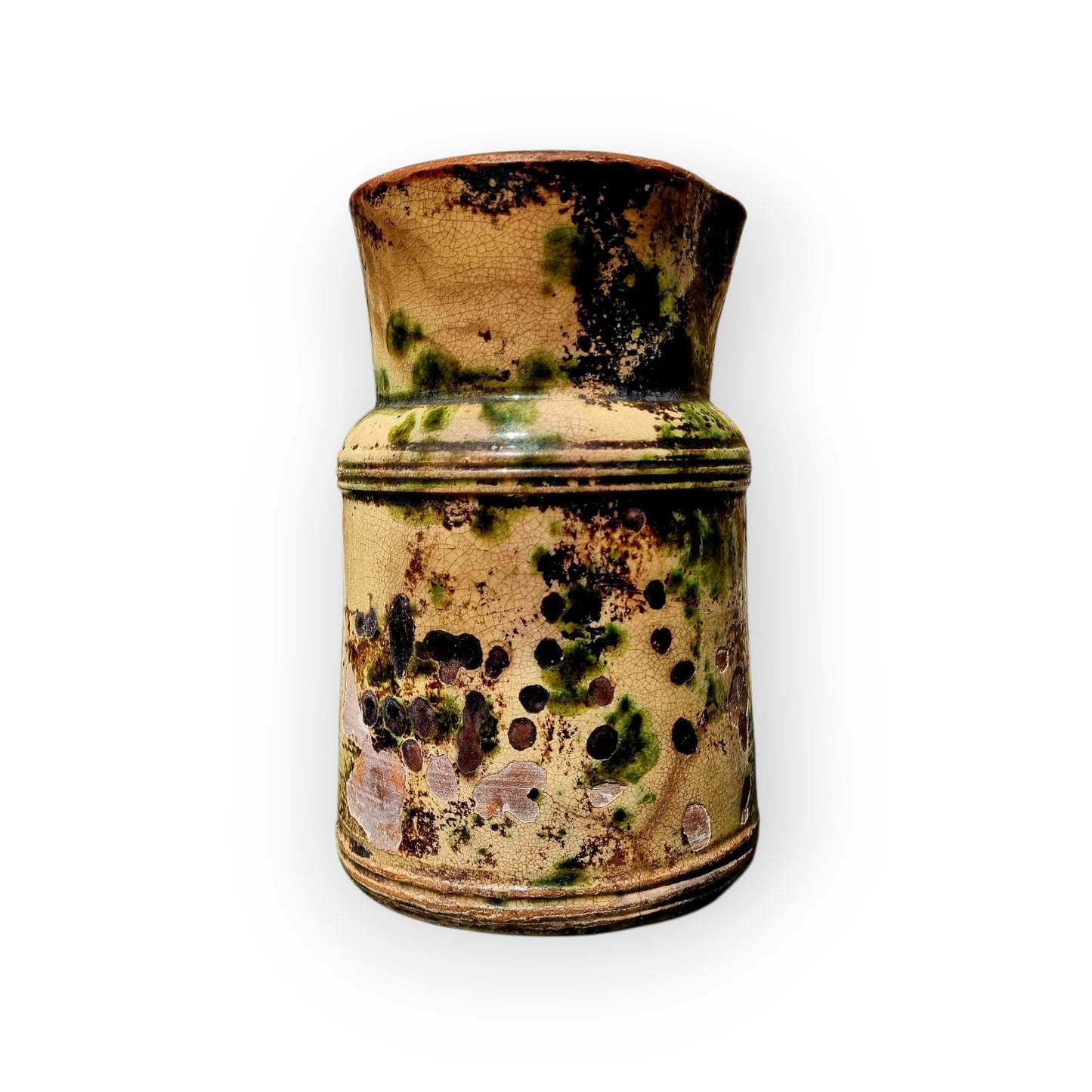 Mid 19th-Century French Antique Slipware Decorated Earthenware Jug / Pitcher