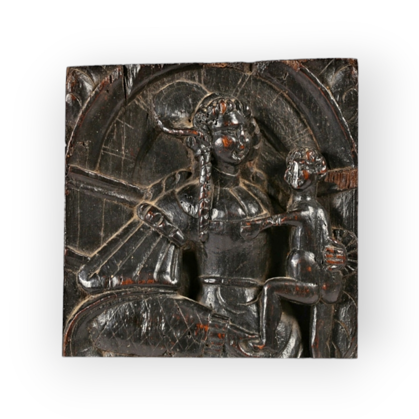 Late 16th Century Renaissance Period Antique Oak Carved Panel, Possibly The Madonna and Child, circa 1570