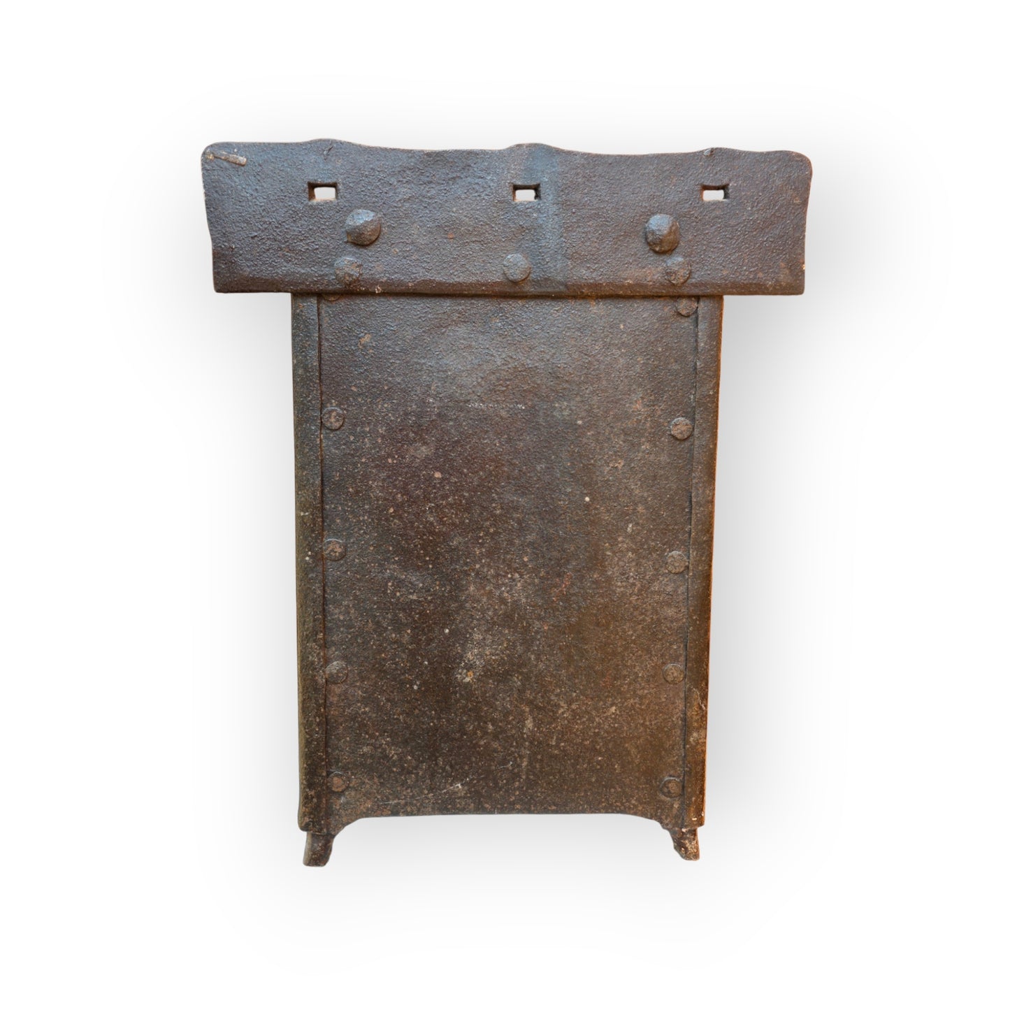 A 17th Century Antique Wrought Iron Alms Box for Wall Mounting, Probably German or Flemish
