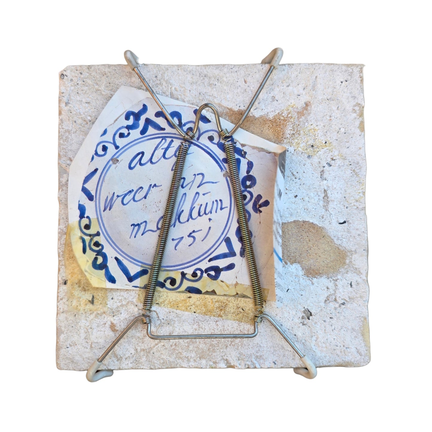 18thC Dutch Antique Delft Floral Tile – Attributed to Makkum, c.1750