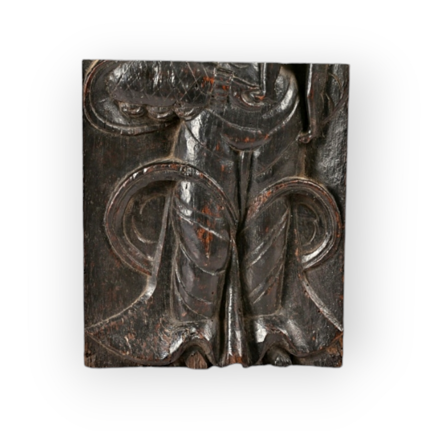 Late 16th Century Renaissance Period Antique Oak Carved Panel, Possibly The Madonna and Child, circa 1570