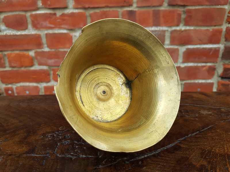 16th Century English Antique Brass Capstan Candlestick or Bell Base Candlestick, Circa 1550-80