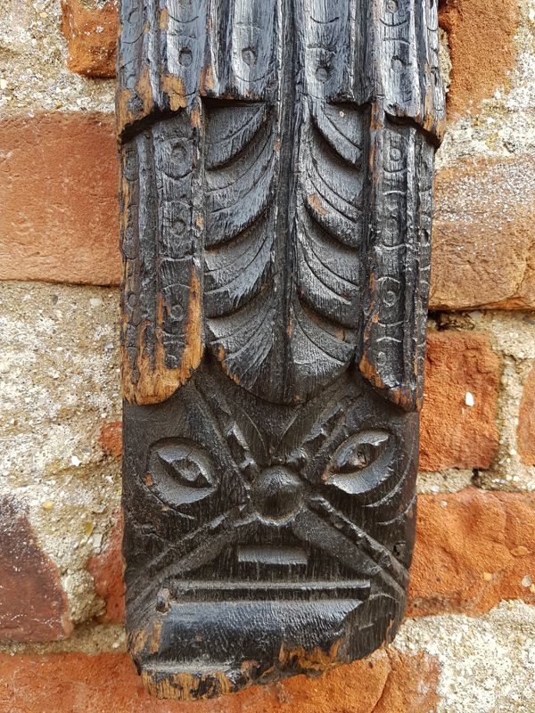 Stolen from our store - Pair of Late 16th Century Elizabethan Period English Antique Carved Oak Terms / Carved Oak Panels