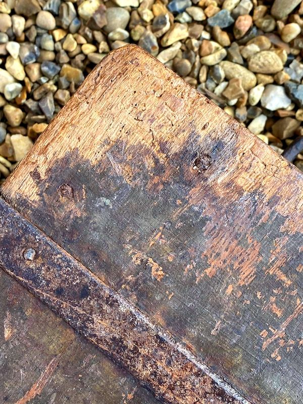 Early 17th Century Dutch Antique Painted Table Top Box with Two Lock Plates