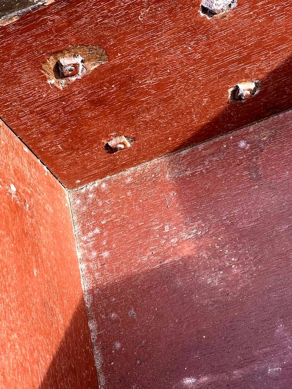 Early 17th Century Dutch Antique Painted Table Top Box with Two Lock Plates