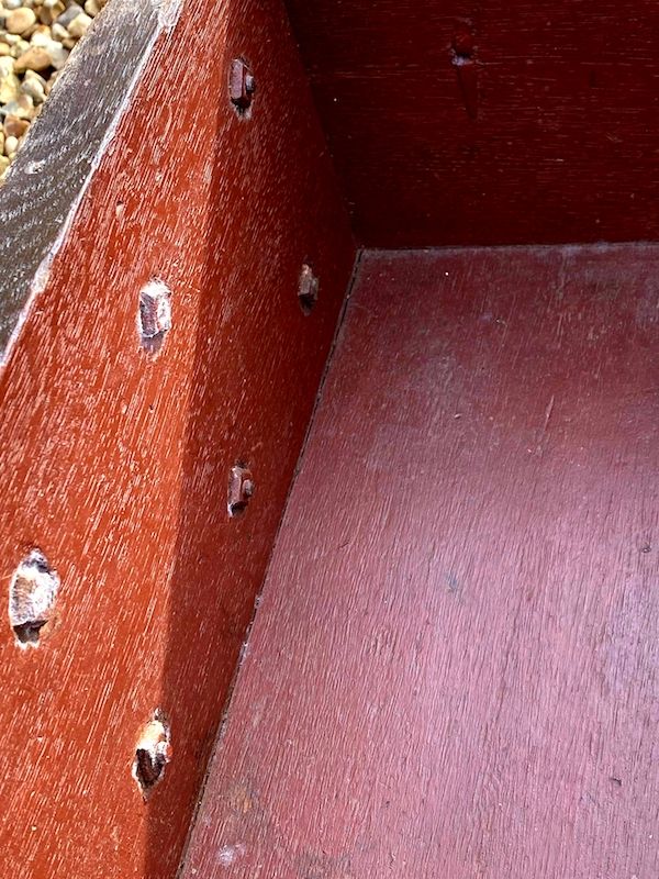 Early 17th Century Dutch Antique Painted Table Top Box with Two Lock Plates