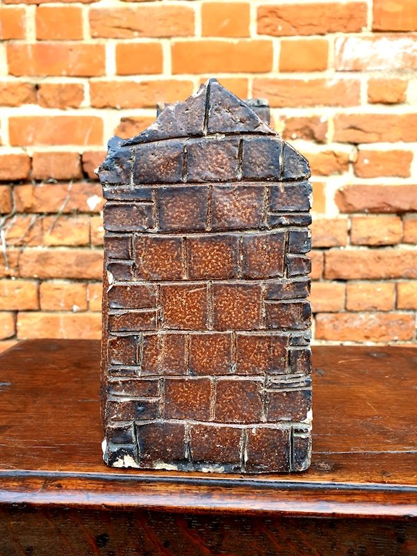 Large Mid-19th Century English Antique Folk Art Salt-glazed Money Box in the form of a Church