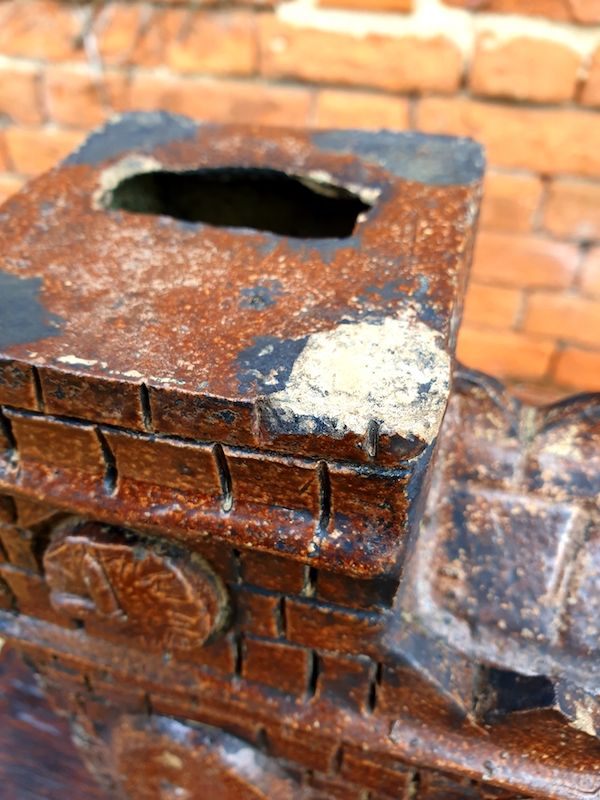Large Mid-19th Century English Antique Folk Art Salt-glazed Money Box in the form of a Church