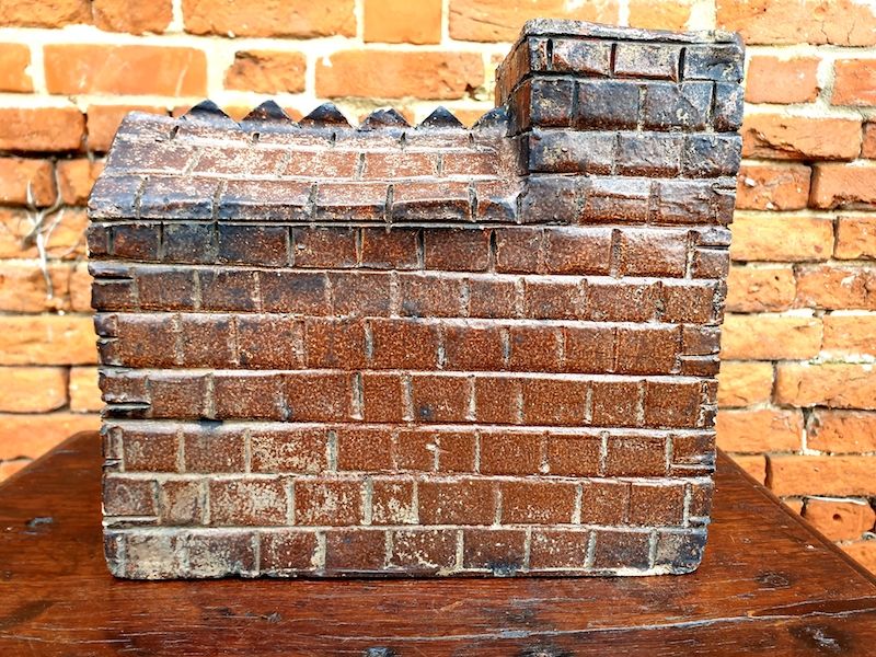 Large Mid-19th Century English Antique Folk Art Salt-glazed Money Box in the form of a Church