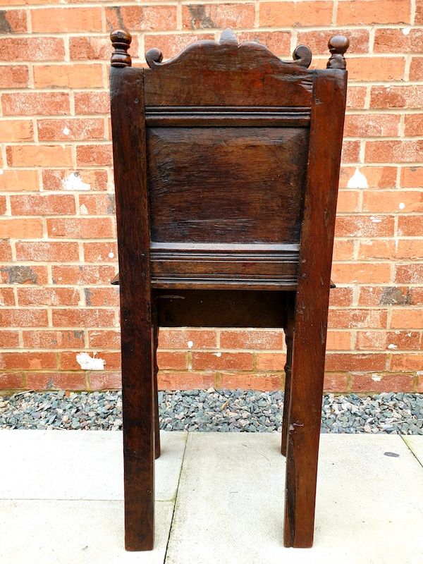 17th Century English Antique Oak Child's High Chair, Circa 1680