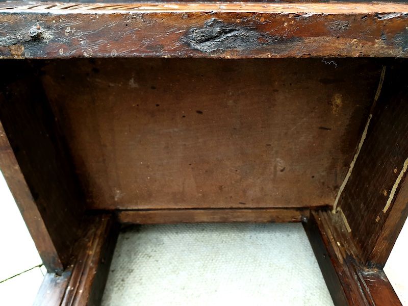 17th Century English Antique Oak Child's High Chair, Circa 1680