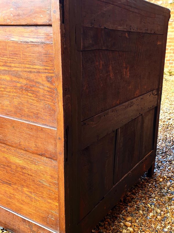 17th Century English Antique Oak Geometric Chest of Drawers, Circa 1680