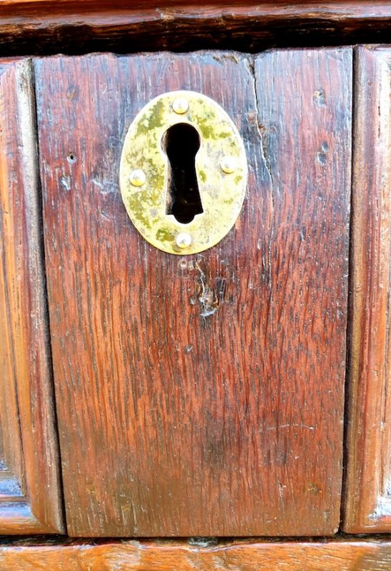 17th Century English Antique Oak Geometric Chest of Drawers, Circa 1680