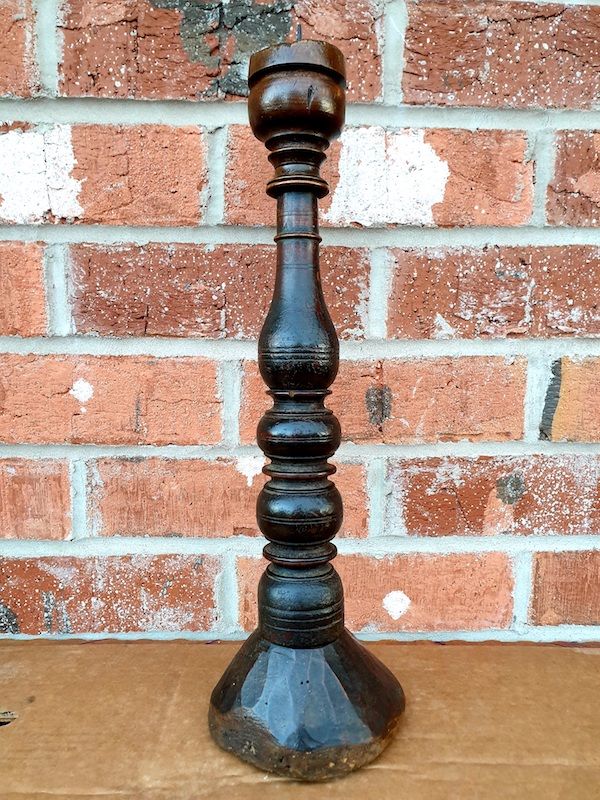 18th Century Continental Antique Treen Pricket Candlestick