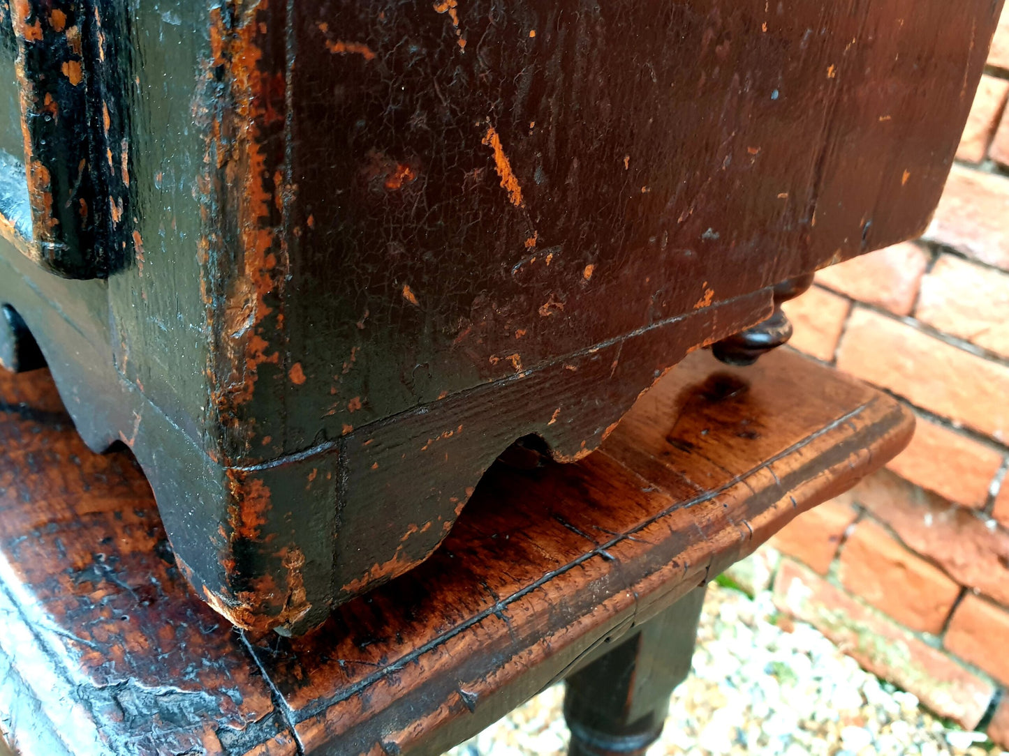 Late 18th Century Welsh Antique Pine Table Top Miniature Chest of Drawers or Apprentice Piece in Original Paint