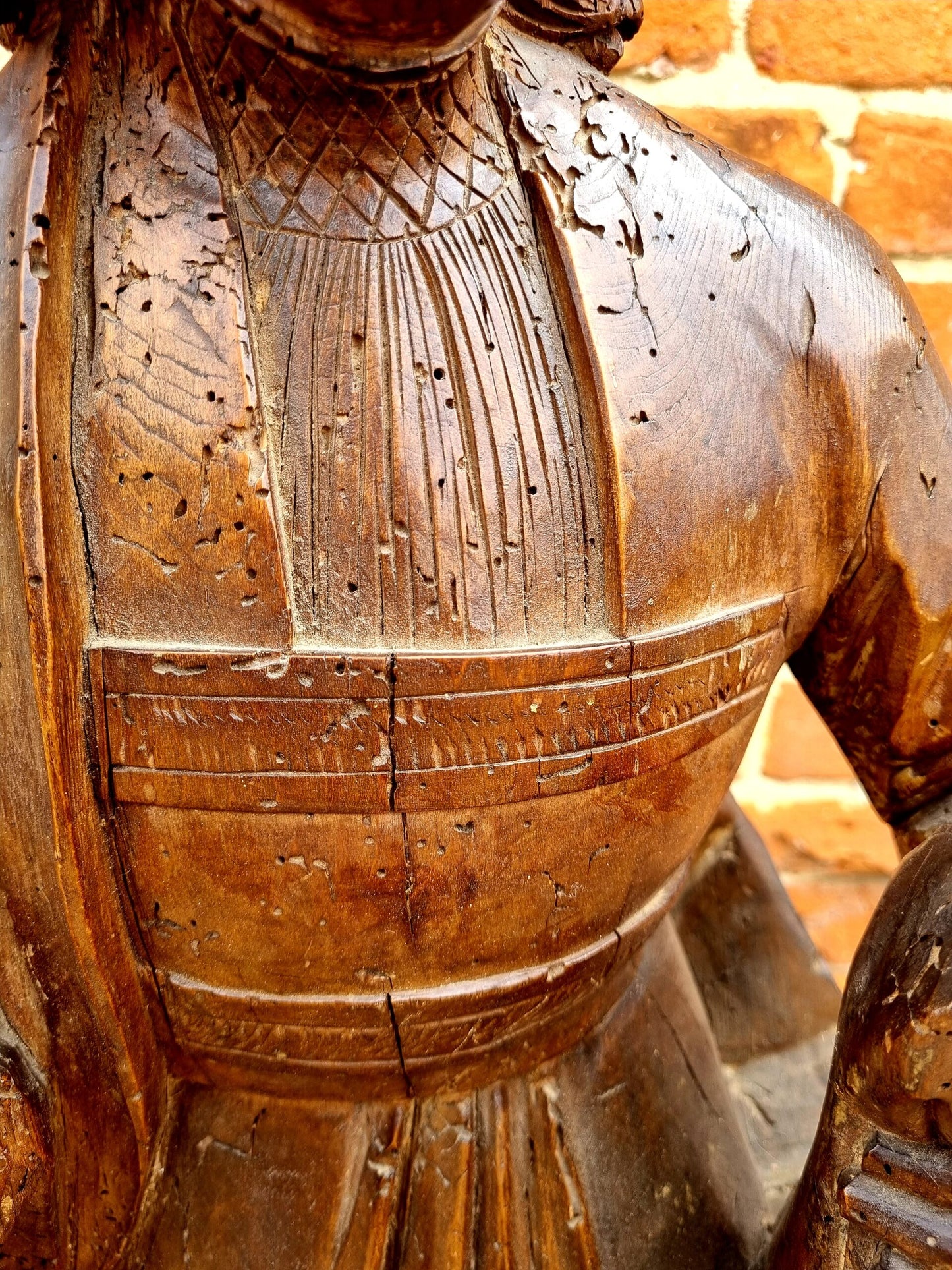 Large & Impressive Late 15th Century French Antique Carved Wood Sculpture of Saint Martin of Tours