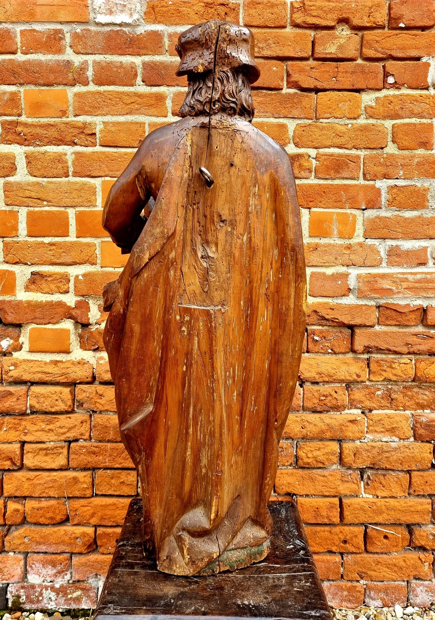 Large & Impressive Late 15th Century French Antique Carved Wood Sculpture of Saint Martin of Tours